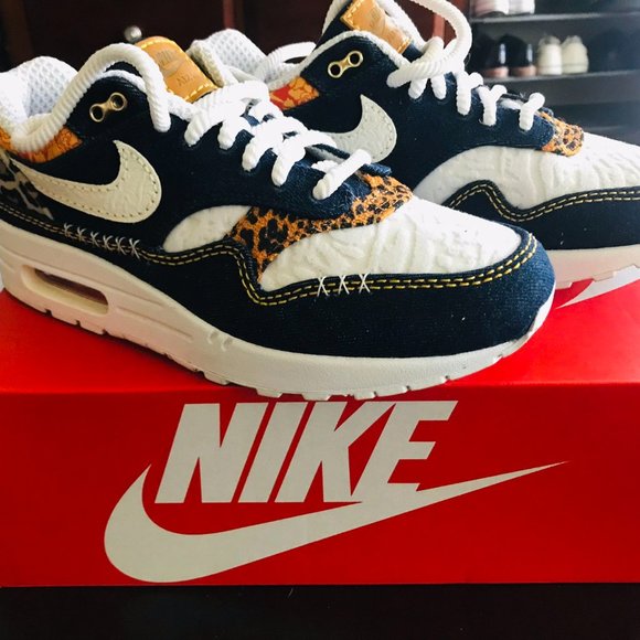 Nike Air Max 1 Premium Denim Leopard - Picture 2 of 7